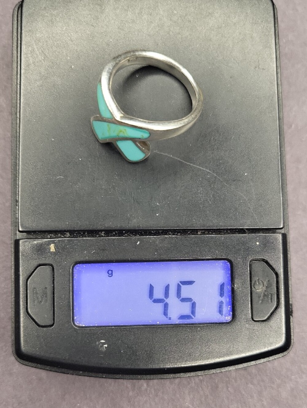 Turquoise Inlay X Ring - Picture 4 of 5